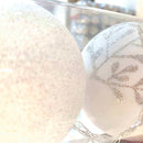 Set 12 Palle Bianco Glitter Argento 8cm