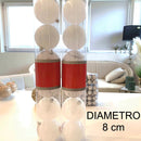 Set 12 Palle Bianco Glitter Argento 8cm