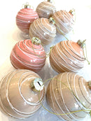 Set 8 Palle in Vetro decorato 8cm