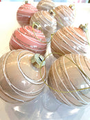 Set 8 Palle in Vetro decorato 8cm