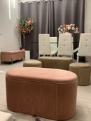 Pouf Ovale Contenitore in Velluto Rosa Antico - EDIZIONE LIMITATA!