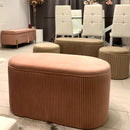 Pouf Ovale Contenitore in Velluto Rosa Antico - EDIZIONE LIMITATA!