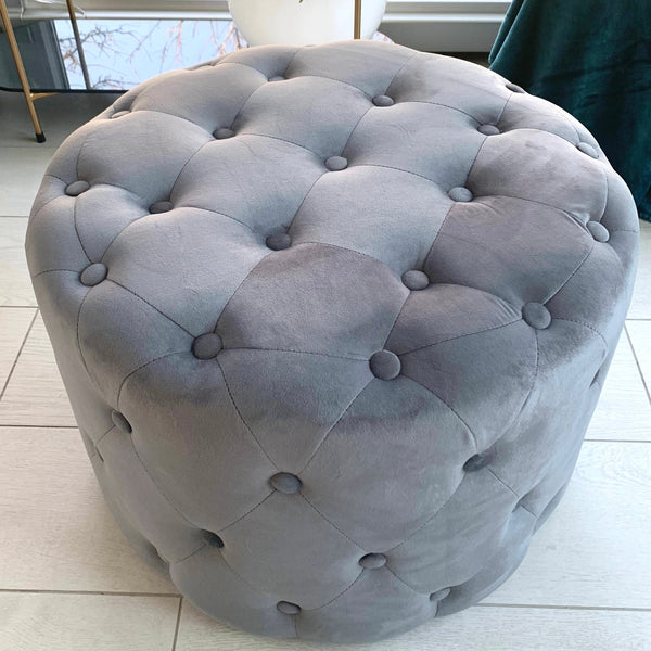 Pouf Capitonnè 60 cm Color Grigio Perla