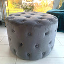 Pouf Capitonnè 60 cm Color Grigio Perla