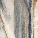 Specchio di Lusso 90x45 con marmorizzazione lucida oceano, oro, pietre e iridescenti (Made in Italy)