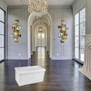 Pouf Contenitore/Cassapanca in Velluto (color Bianco) 80x40