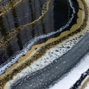 Tavolino 55cm Marmorizzato Lucido Bianco, Nero e Oro (Made in Italy)