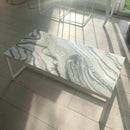 Tavolino Bianco e Argento 100 cm (Made in Italy)