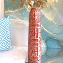 Vaso GRECA in Resina Rosso e Oro H.46 cm [Edizione Limitata]