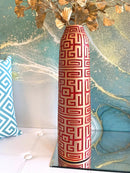 Vaso GRECA in Resina Rosso e Oro H.46 cm [Edizione Limitata]