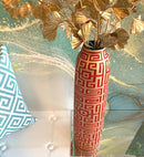 Vaso GRECA in Resina Rosso e Oro H.46 cm [Edizione Limitata]