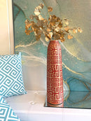 Vaso GRECA in Resina Rosso e Oro H.46 cm [Edizione Limitata]